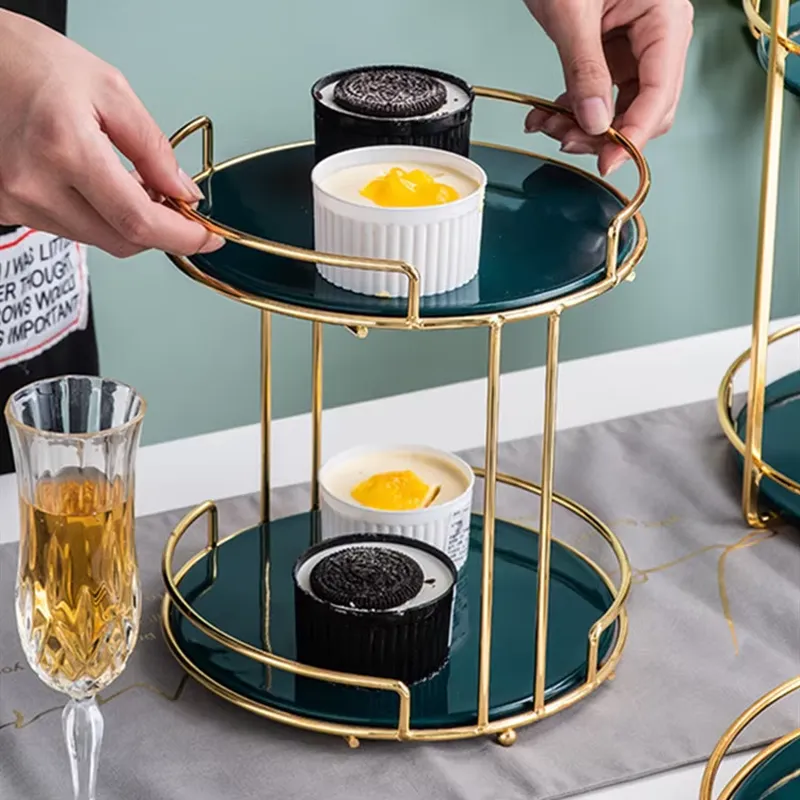 Luxury Golden Cake Stand Set M - Display Risers Set ulasan dan harga