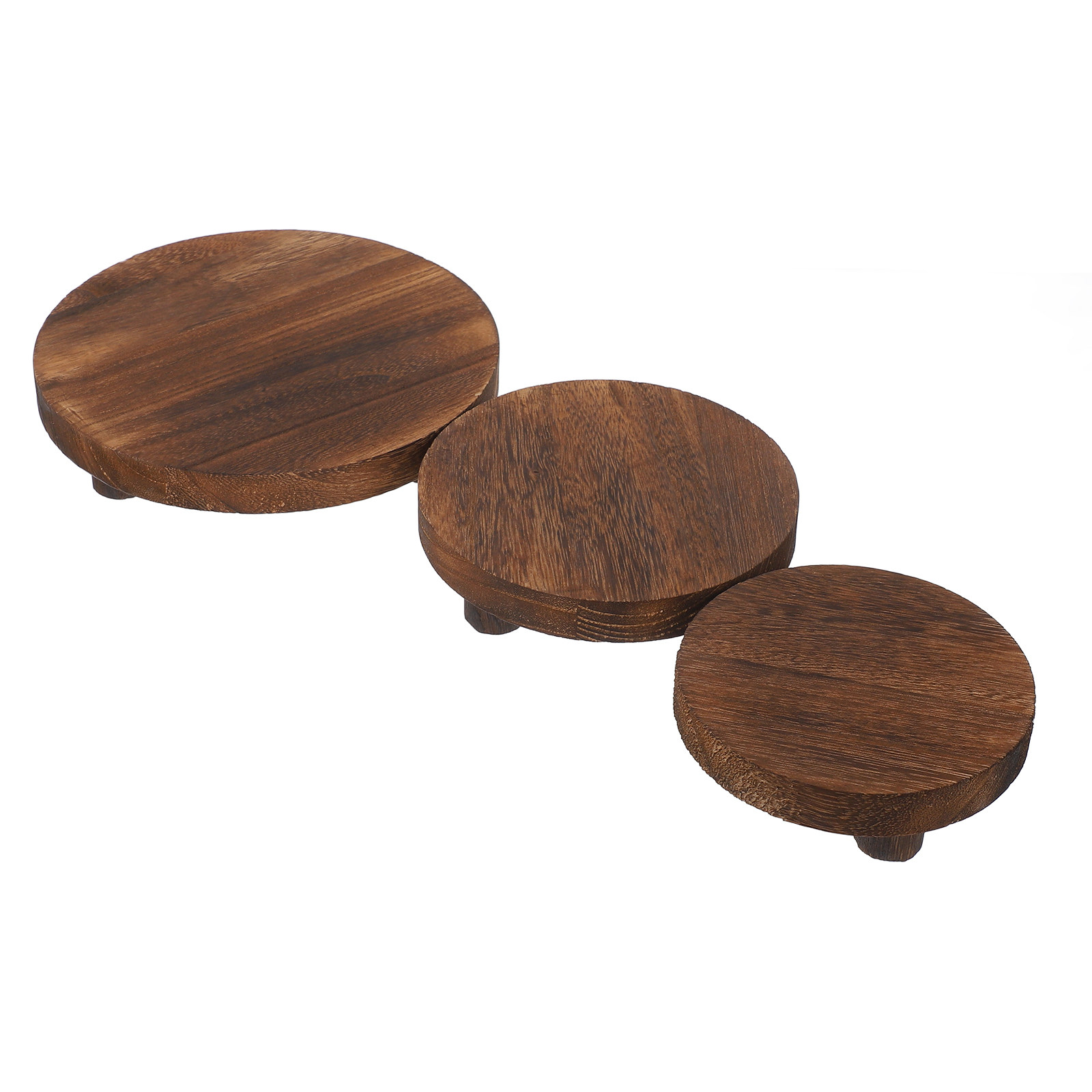 3Pcs Solid Wood Plant Stand Se - Display Risers Set ulasan dan harga