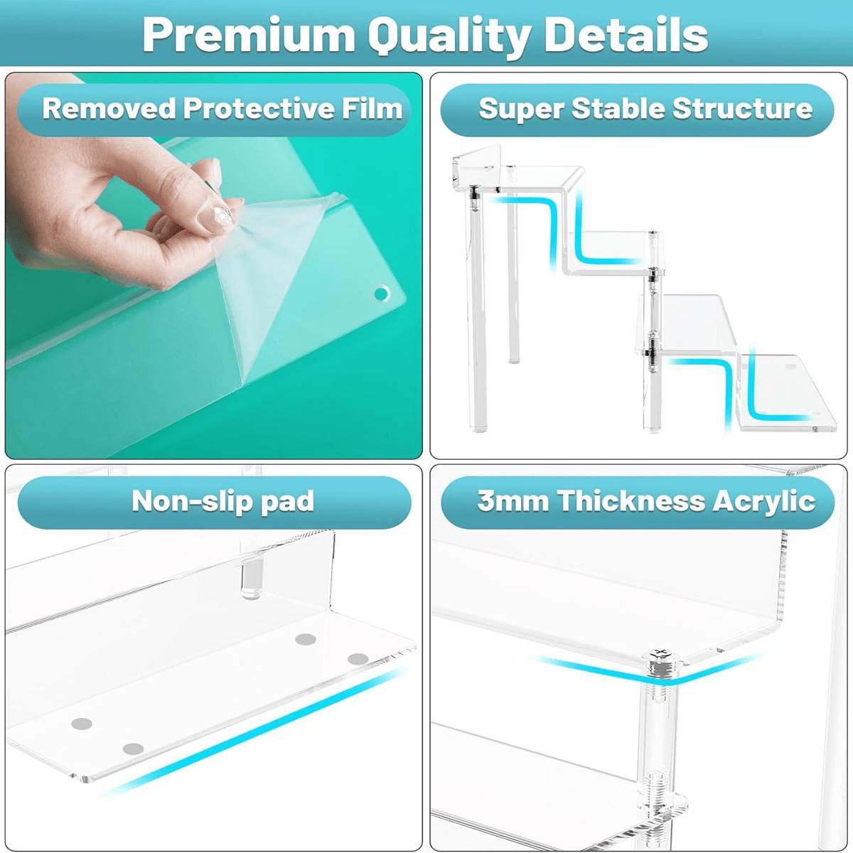 Acrylic Riser Display Stand,4  - Pop Display Shelf ulasan dan harga